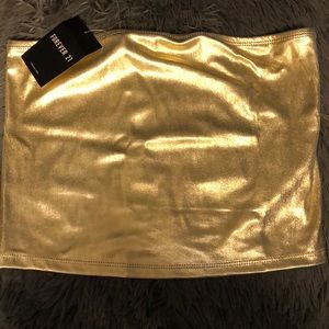 NEW Forever 21 Gold Tube Top